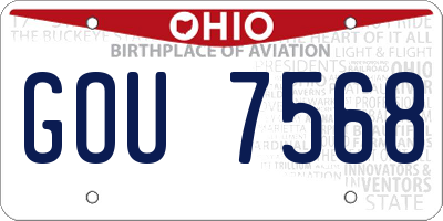 OH license plate GOU7568
