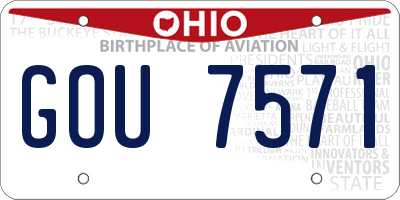 OH license plate GOU7571