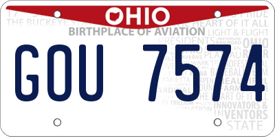 OH license plate GOU7574