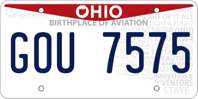 OH license plate GOU7575