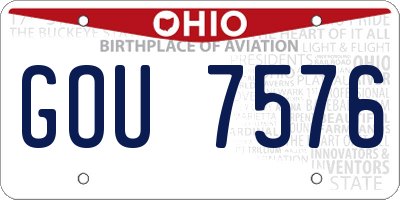 OH license plate GOU7576