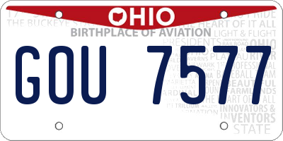 OH license plate GOU7577