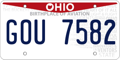 OH license plate GOU7582