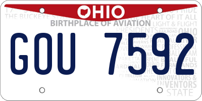 OH license plate GOU7592