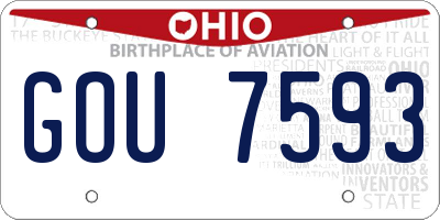 OH license plate GOU7593
