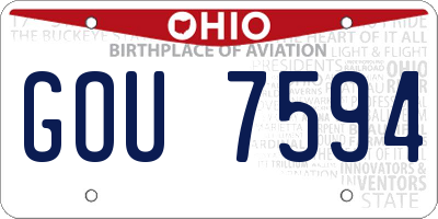 OH license plate GOU7594