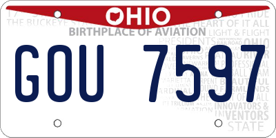 OH license plate GOU7597