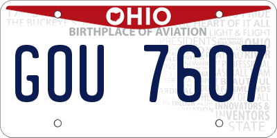 OH license plate GOU7607