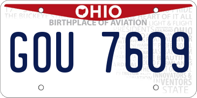OH license plate GOU7609