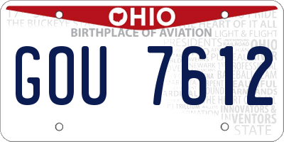 OH license plate GOU7612