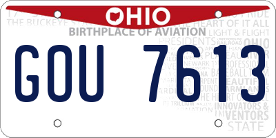 OH license plate GOU7613
