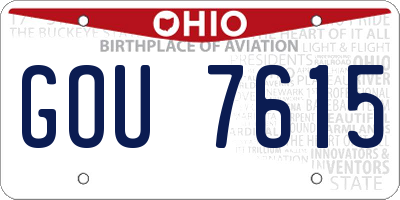 OH license plate GOU7615