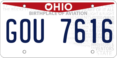 OH license plate GOU7616