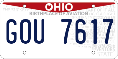 OH license plate GOU7617