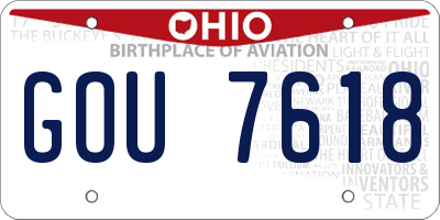 OH license plate GOU7618