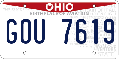 OH license plate GOU7619