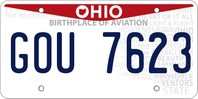 OH license plate GOU7623