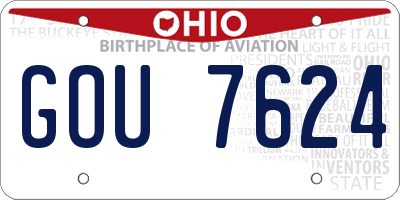 OH license plate GOU7624