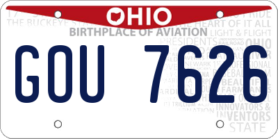 OH license plate GOU7626