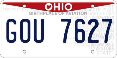 OH license plate GOU7627