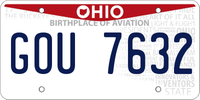 OH license plate GOU7632