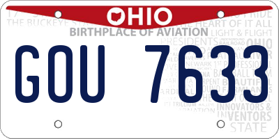 OH license plate GOU7633