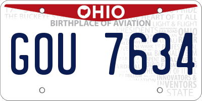 OH license plate GOU7634