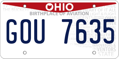 OH license plate GOU7635