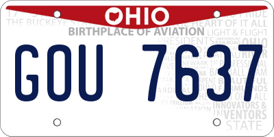 OH license plate GOU7637