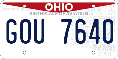 OH license plate GOU7640
