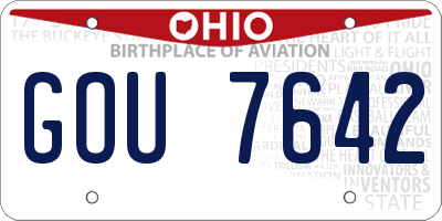 OH license plate GOU7642