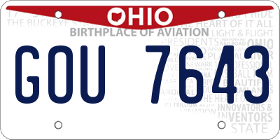 OH license plate GOU7643