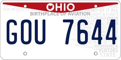 OH license plate GOU7644
