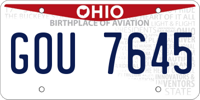 OH license plate GOU7645