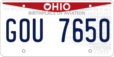 OH license plate GOU7650
