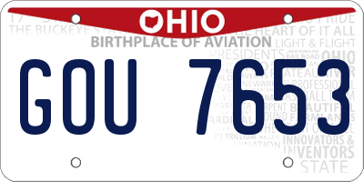 OH license plate GOU7653