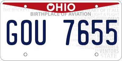 OH license plate GOU7655