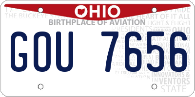 OH license plate GOU7656