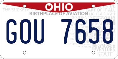 OH license plate GOU7658