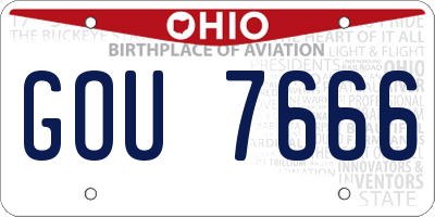 OH license plate GOU7666