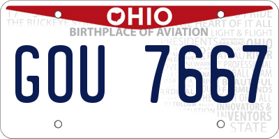 OH license plate GOU7667