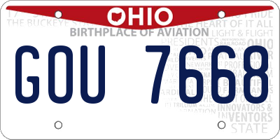 OH license plate GOU7668
