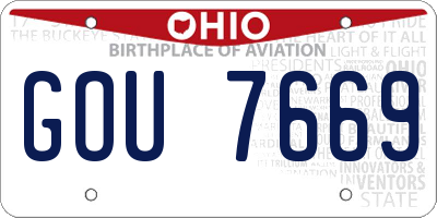 OH license plate GOU7669