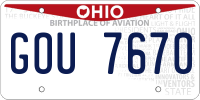 OH license plate GOU7670