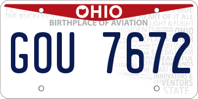 OH license plate GOU7672