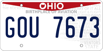 OH license plate GOU7673