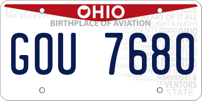 OH license plate GOU7680