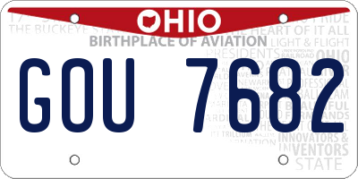 OH license plate GOU7682