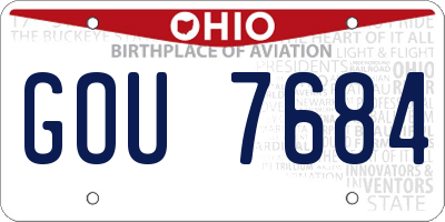 OH license plate GOU7684