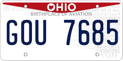 OH license plate GOU7685